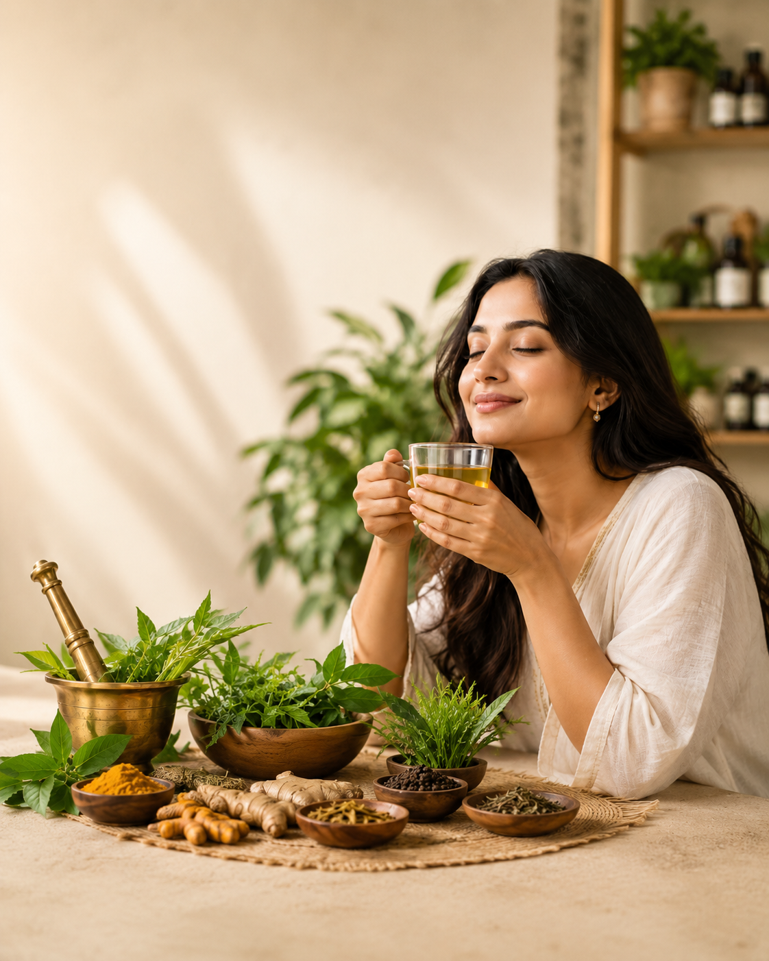 Natural Ayurvedic wellness ingredients